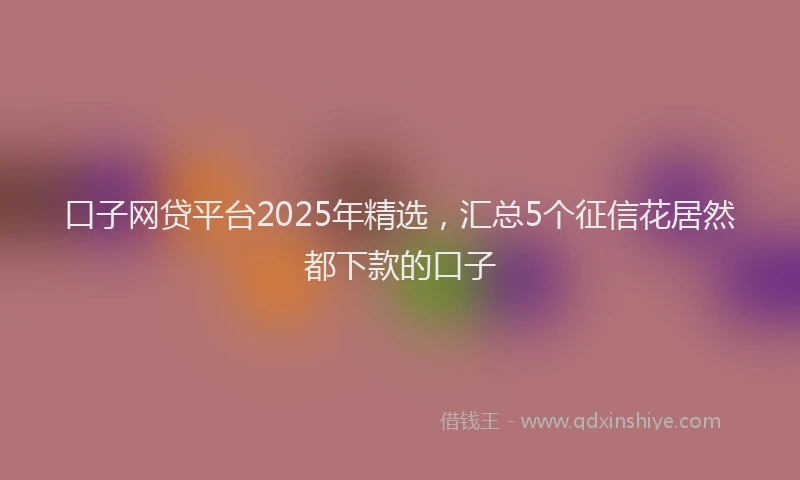 口子网贷平台2025年精选，汇总5个征信花居然都下款的口子