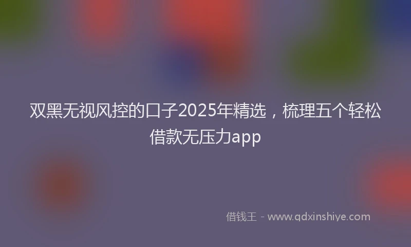 双黑无视风控的口子2025年精选，梳理五个轻松借款无压力app