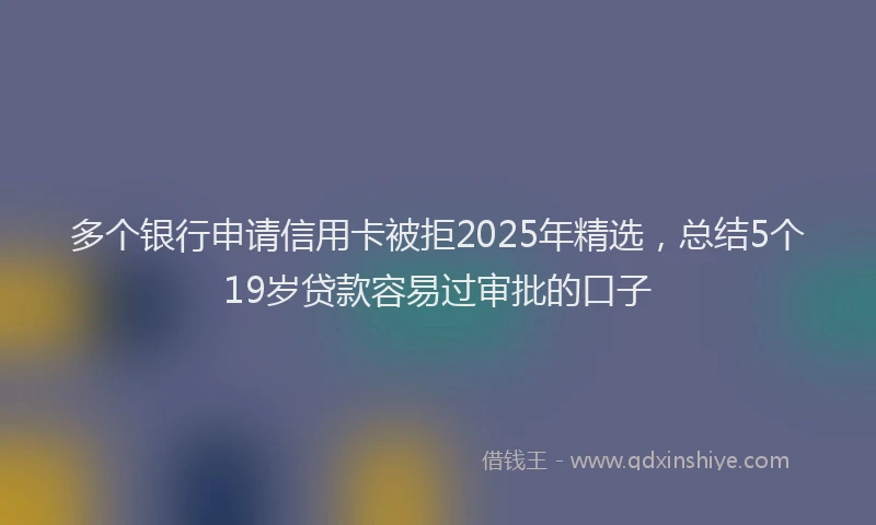 多个银行申请信用卡被拒2025年精选，总结5个19岁贷款容易过审批的口子