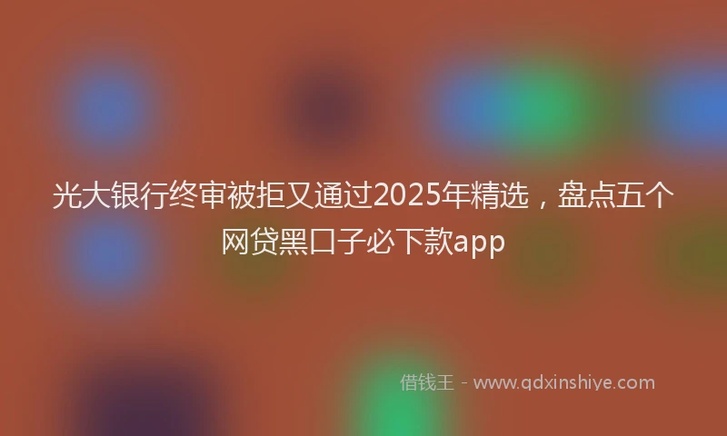 光大银行终审被拒又通过2025年精选，盘点五个网贷黑口子必下款app