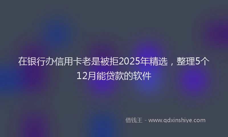 在银行办信用卡老是被拒2025年精选，整理5个12月能贷款的软件