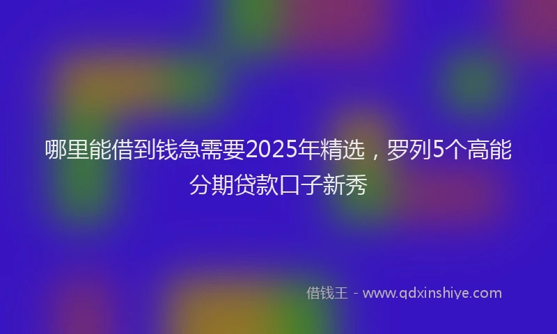 哪里能借到钱急需要2025年精选，罗列5个高能分期贷款口子新秀