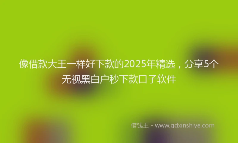 像借款大王一样好下款的2025年精选，分享5个无视黑白户秒下款口子软件