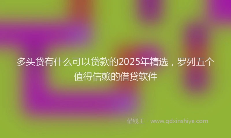 多头贷有什么可以贷款的2025年精选，罗列五个值得信赖的借贷软件