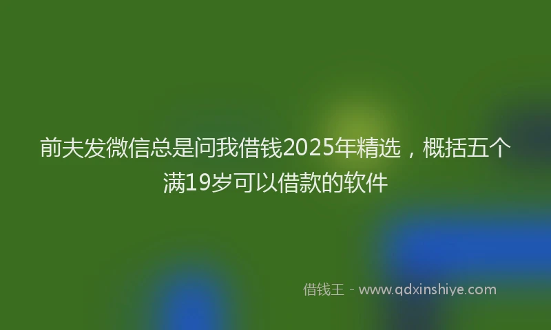 前夫发微信总是问我借钱2025年精选，概括五个满19岁可以借款的软件