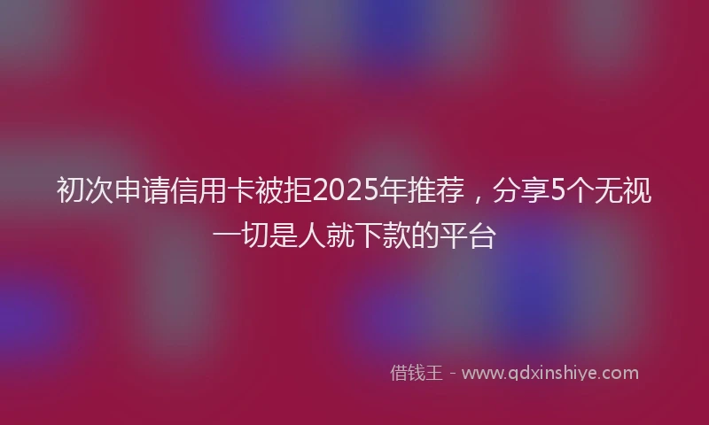 初次申请信用卡被拒2025年推荐，分享5个无视一切是人就下款的平台