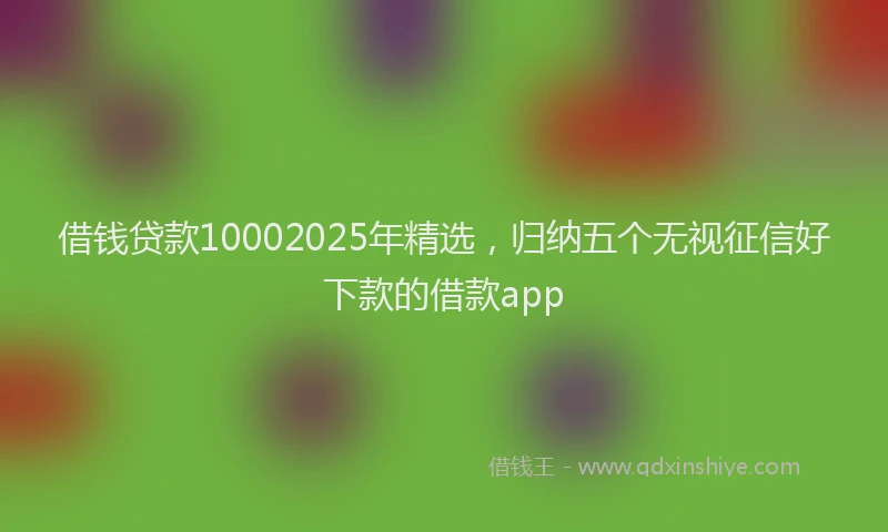 借钱贷款10002025年精选，归纳五个无视征信好下款的借款app