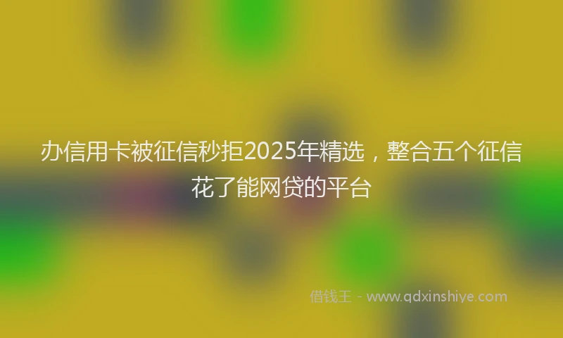 办信用卡被征信秒拒2025年精选，整合五个征信花了能网贷的平台