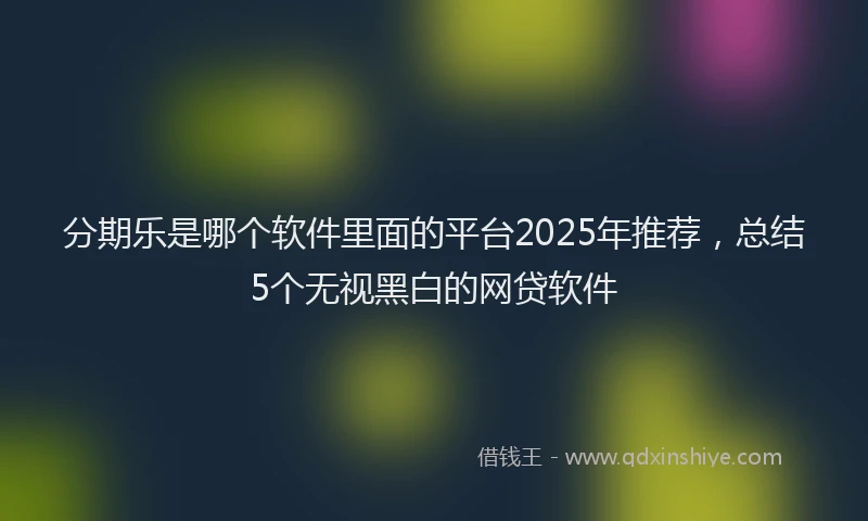 分期乐是哪个软件里面的平台2025年推荐，总结5个无视黑白的网贷软件