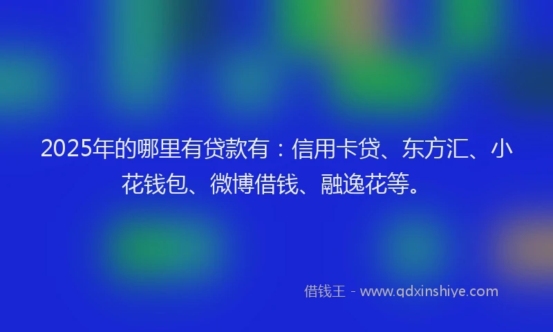 2025年的哪里有贷款有：信用卡贷、东方汇、小花钱包、微博借钱、融逸花等。