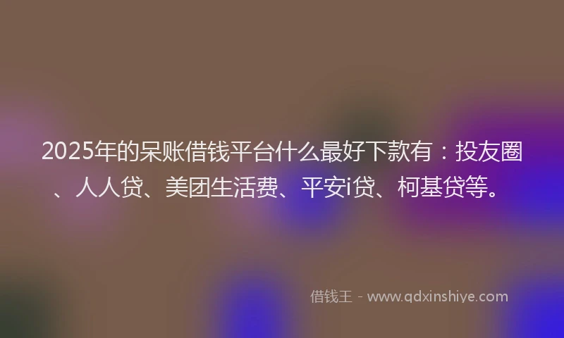 2025年的呆账借钱平台什么最好下款有：投友圈、人人贷、美团生活费、平安i贷、柯基贷等。
