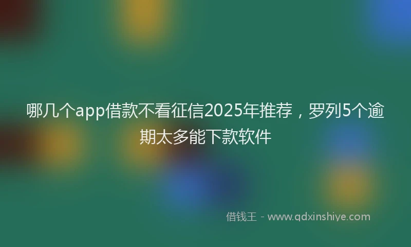 哪几个app借款不看征信2025年推荐，罗列5个逾期太多能下款软件