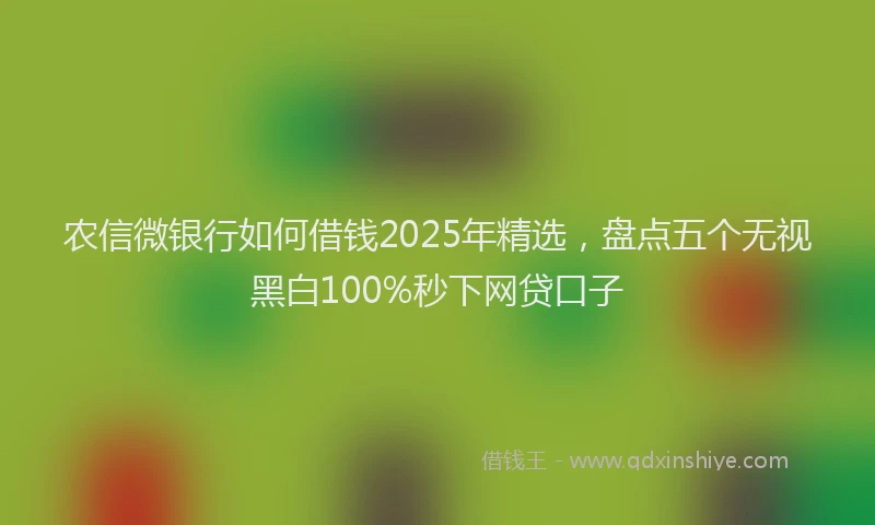 农信微银行如何借钱2025年精选，盘点五个无视黑白100%秒下网贷口子