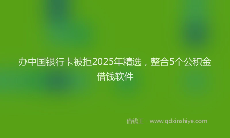 办中国银行卡被拒2025年精选，整合5个公积金借钱软件
