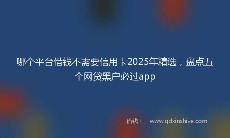 哪个平台借钱不需要信用卡2025年精选，盘点五个网贷黑户必过app