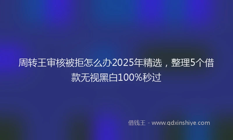 周转王审核被拒怎么办2025年精选，整理5个借款无视黑白100%秒过
