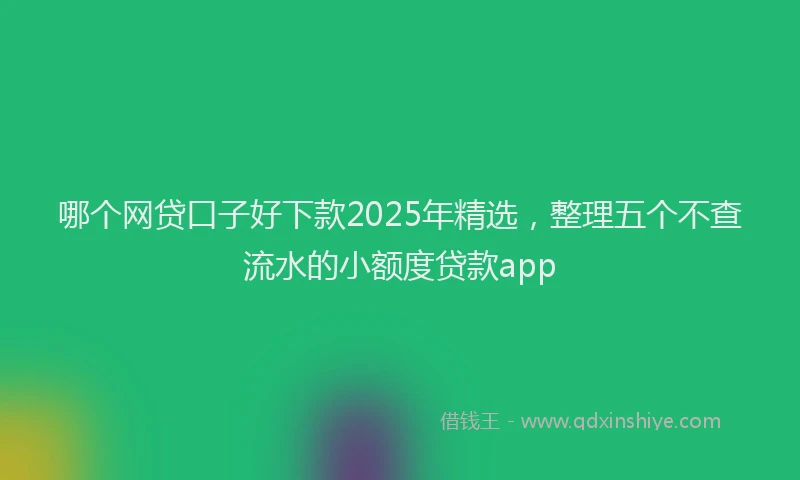 哪个网贷口子好下款2025年精选，整理五个不查流水的小额度贷款app