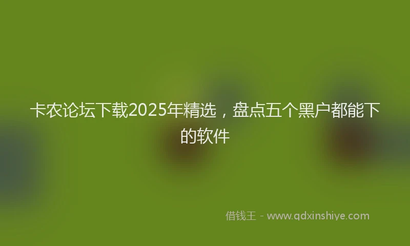 卡农论坛下载2025年精选，盘点五个黑户都能下的软件