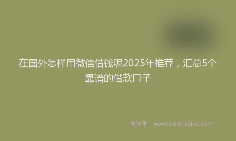 在国外怎样用微信借钱呢2025年推荐，汇总5个靠谱的借款口子