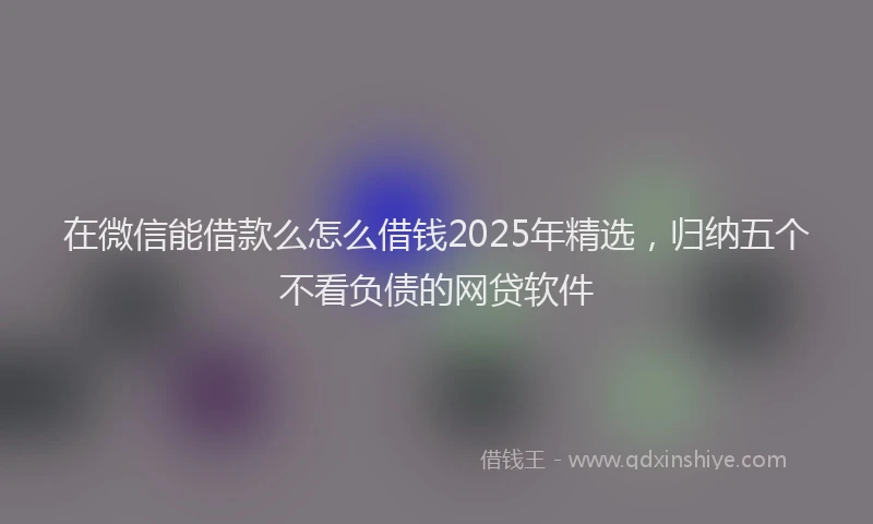 在微信能借款么怎么借钱2025年精选，归纳五个不看负债的网贷软件