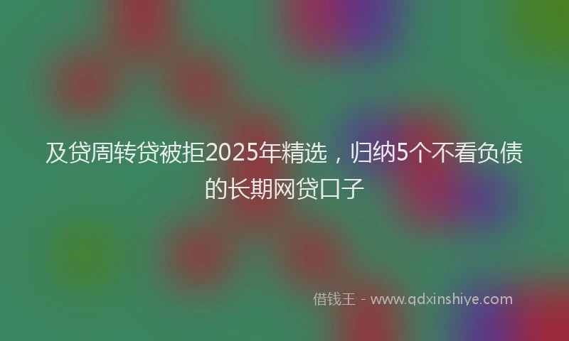 及贷周转贷被拒2025年精选，归纳5个不看负债的长期网贷口子