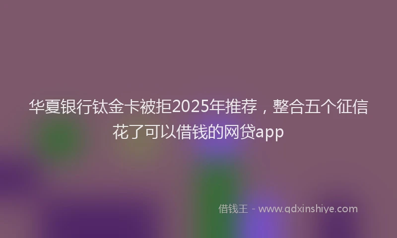 华夏银行钛金卡被拒2025年推荐，整合五个征信花了可以借钱的网贷app