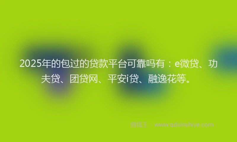 2025年的包过的贷款平台可靠吗有：e微贷、功夫贷、团贷网、平安i贷、融逸花等。