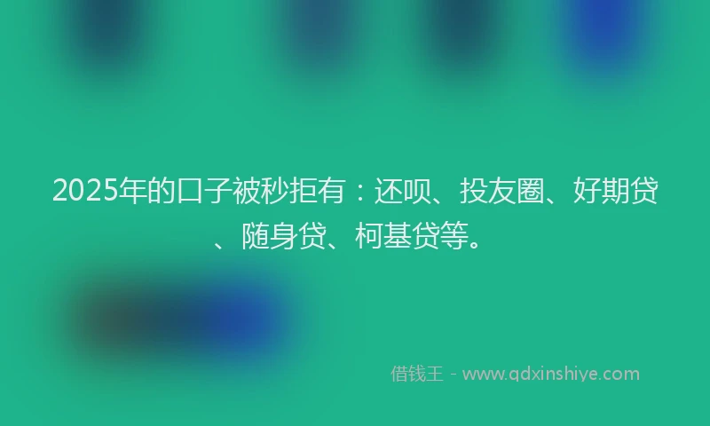 2025年的口子被秒拒有：还呗、投友圈、好期贷、随身贷、柯基贷等。