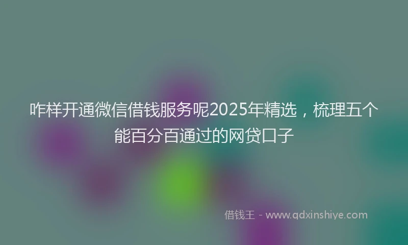 咋样开通微信借钱服务呢2025年精选，梳理五个能百分百通过的网贷口子