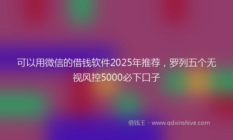 可以用微信的借钱软件2025年推荐，罗列五个无视风控5000必下口子