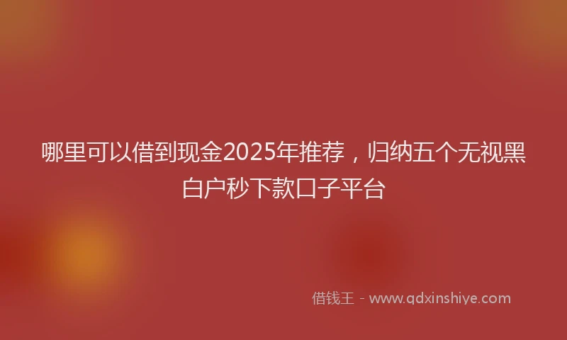 哪里可以借到现金2025年推荐，归纳五个无视黑白户秒下款口子平台