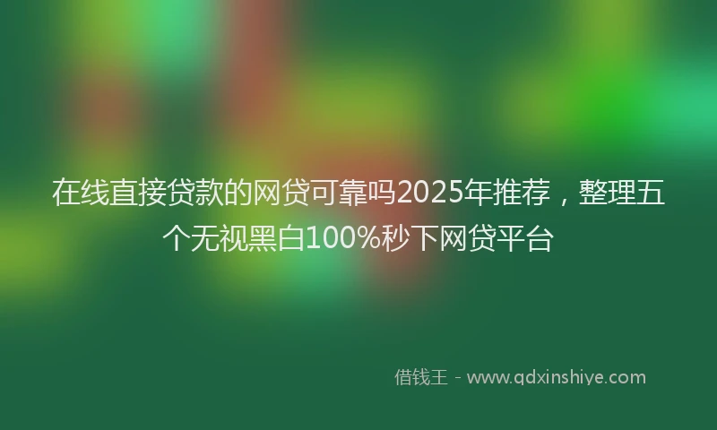 在线直接贷款的网贷可靠吗2025年推荐，整理五个无视黑白100%秒下网贷平台
