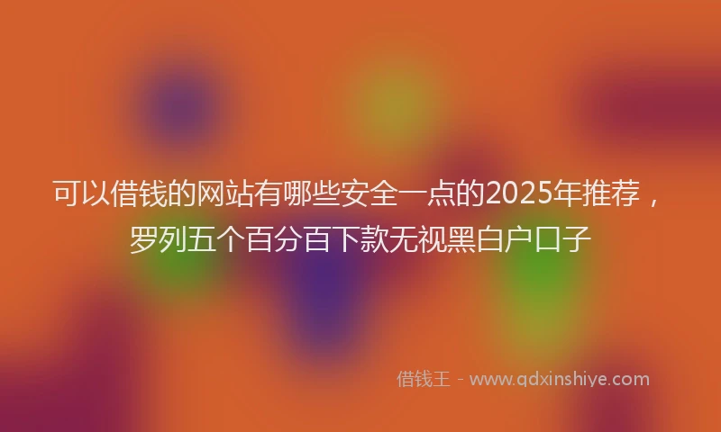 可以借钱的网站有哪些安全一点的2025年推荐，罗列五个百分百下款无视黑白户口子