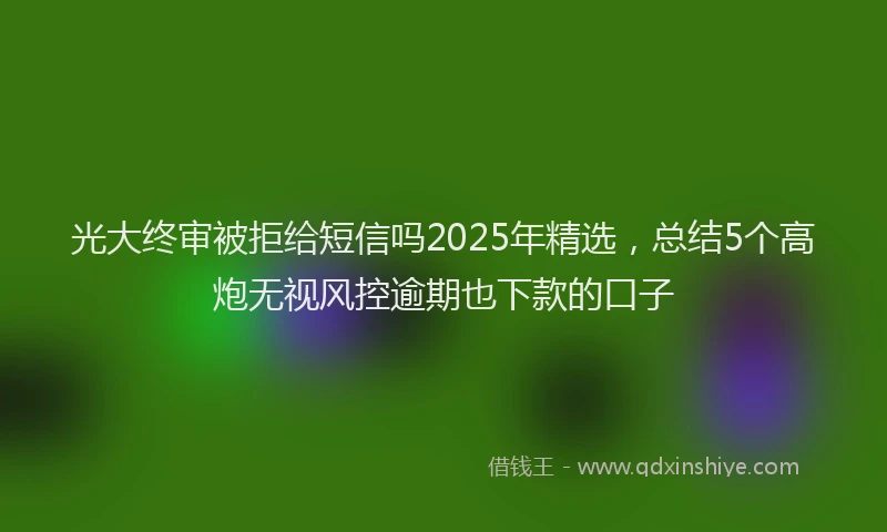 光大终审被拒给短信吗2025年精选，总结5个高炮无视风控逾期也下款的口子