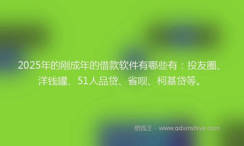 2025年的刚成年的借款软件有哪些有：投友圈、洋钱罐、51人品贷、省呗、柯基贷等。