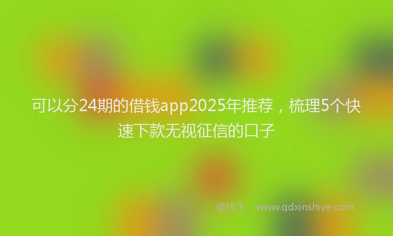 可以分24期的借钱app2025年推荐，梳理5个快速下款无视征信的口子
