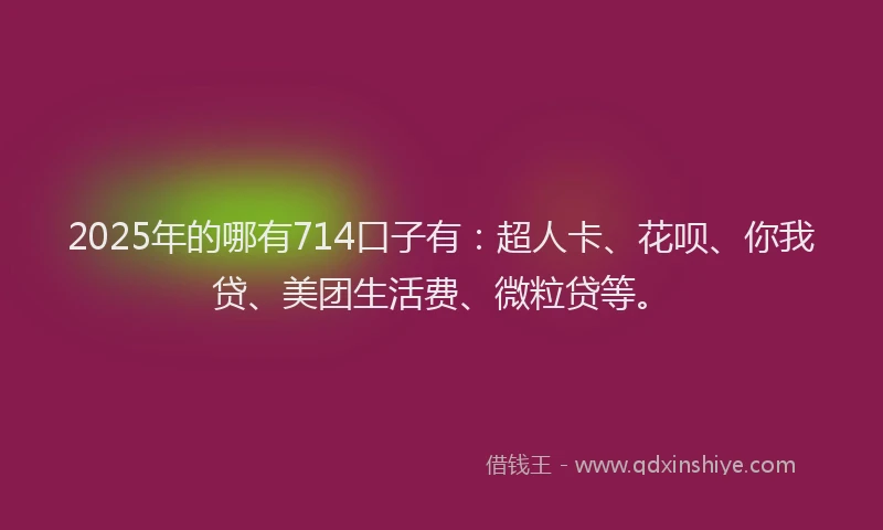2025年的哪有714口子有：超人卡、花呗、你我贷、美团生活费、微粒贷等。