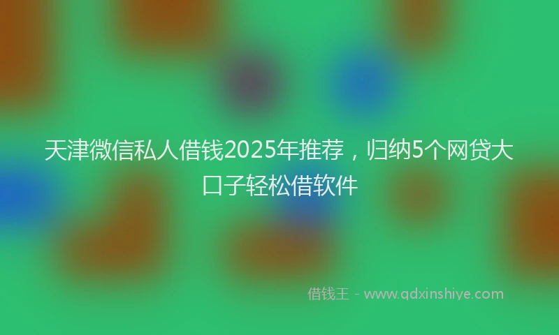 天津微信私人借钱2025年推荐，归纳5个网贷大口子轻松借软件