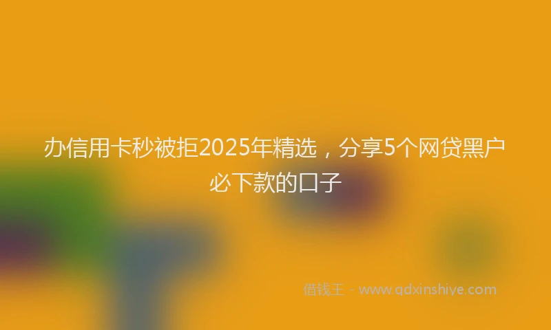 办信用卡秒被拒2025年精选，分享5个网贷黑户必下款的口子