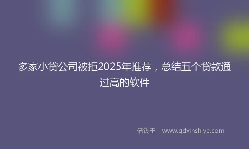 多家小贷公司被拒2025年推荐，总结五个贷款通过高的软件