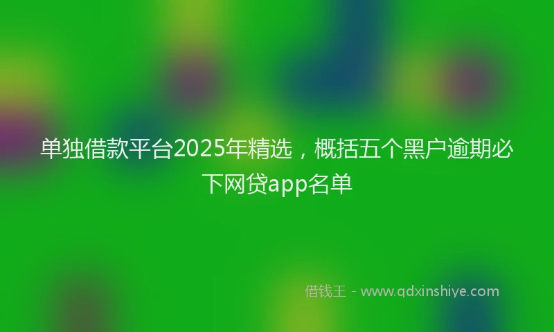 单独借款平台2025年精选，概括五个黑户逾期必下网贷app名单