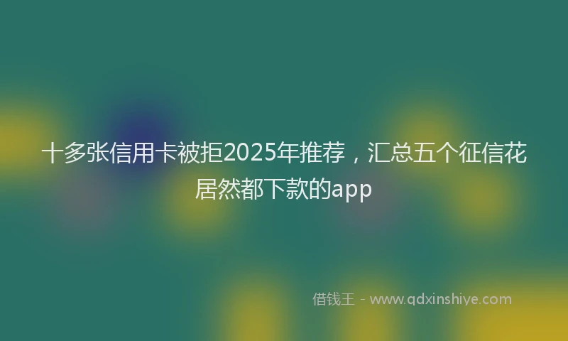 十多张信用卡被拒2025年推荐，汇总五个征信花居然都下款的app