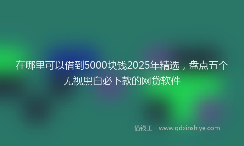 在哪里可以借到5000块钱2025年精选，盘点五个无视黑白必下款的网贷软件