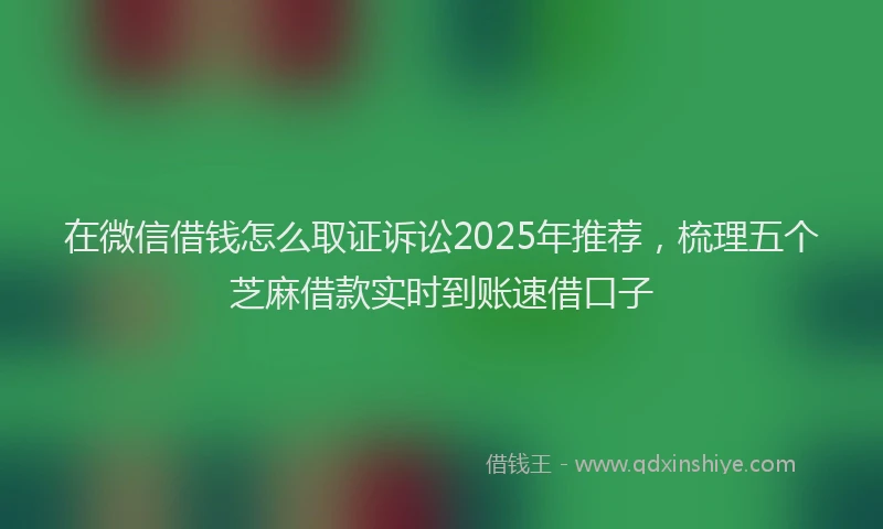 在微信借钱怎么取证诉讼2025年推荐，梳理五个芝麻借款实时到账速借口子