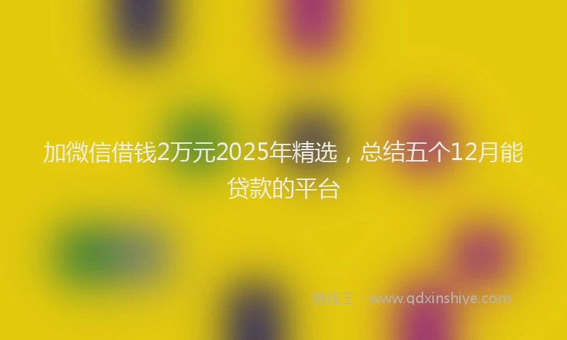 加微信借钱2万元2025年精选，总结五个12月能贷款的平台