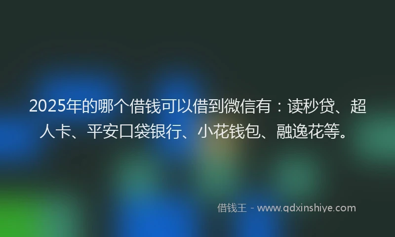 2025年的哪个借钱可以借到微信有：读秒贷、超人卡、平安口袋银行、小花钱包、融逸花等。