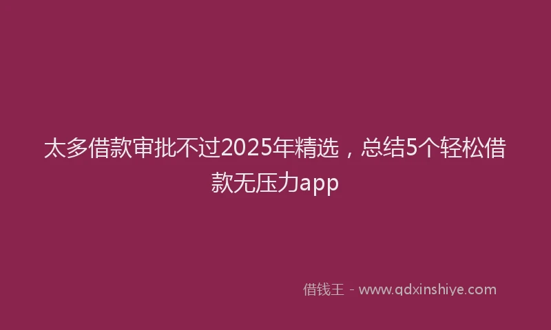 太多借款审批不过2025年精选，总结5个轻松借款无压力app
