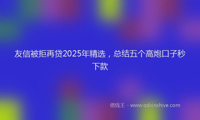 友信被拒再贷2025年精选，总结五个高炮口子秒下款