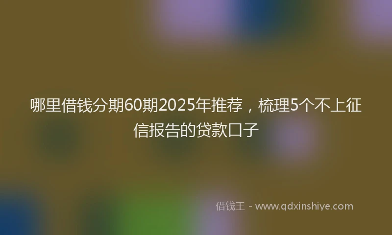 哪里借钱分期60期2025年推荐，梳理5个不上征信报告的贷款口子