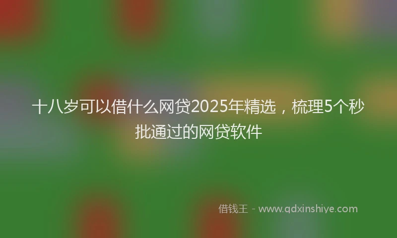 十八岁可以借什么网贷2025年精选，梳理5个秒批通过的网贷软件